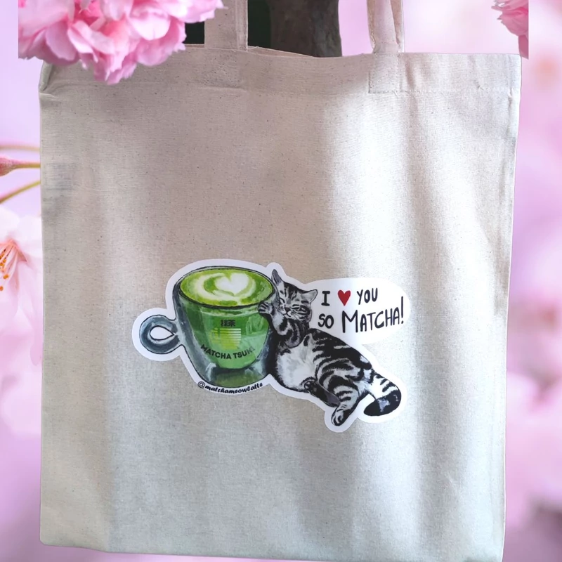 Kép 1/5 - Matcha  Love Cicás vászontáska